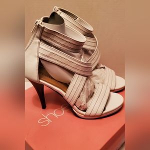 White Valeria Strap Heels with Purse